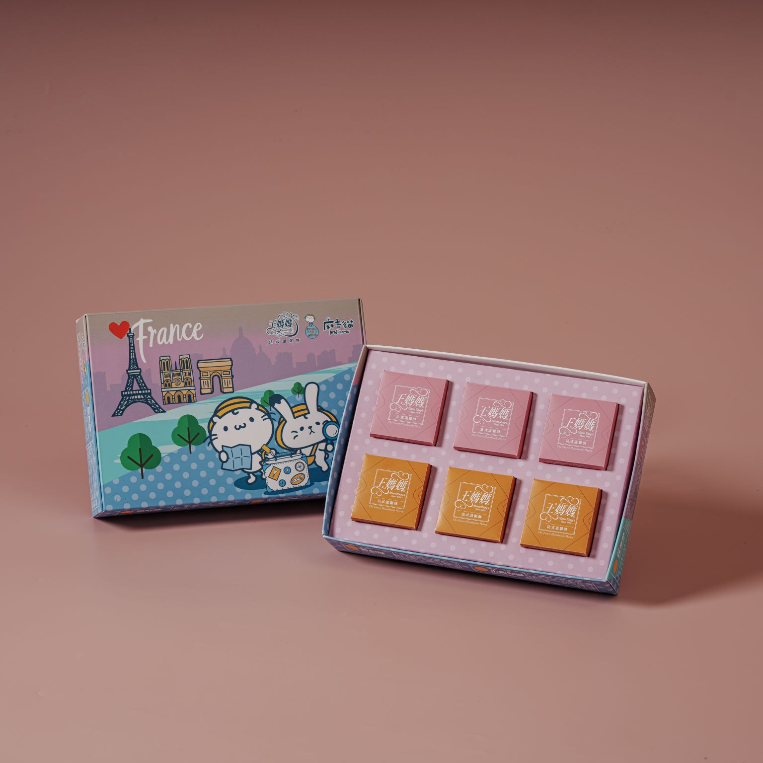 Two Flavors Gift box(Authentic Pineapple Cake+Salted Egg Yolk Cake) - 6pcs