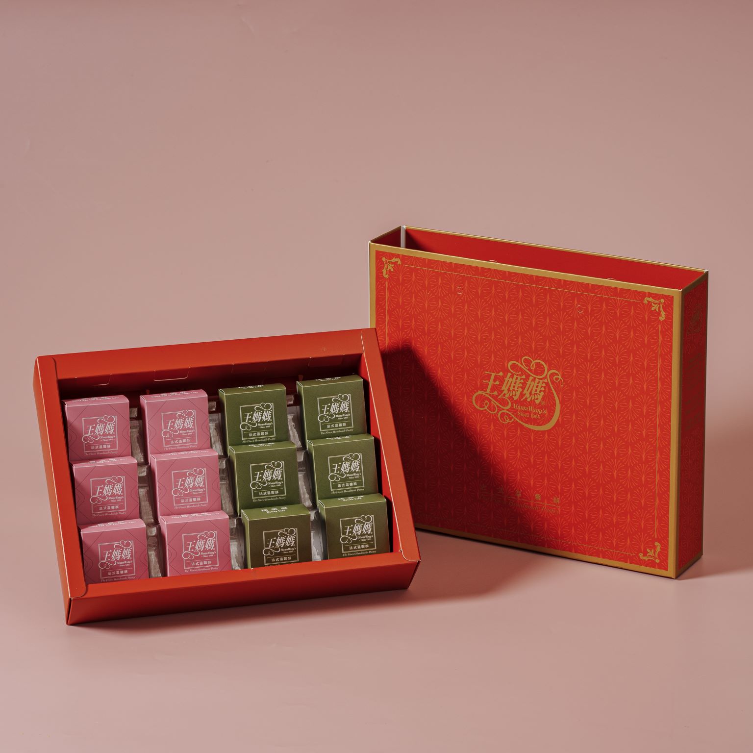 雙色手提禮盒（抹茶、鳳凰）-12入